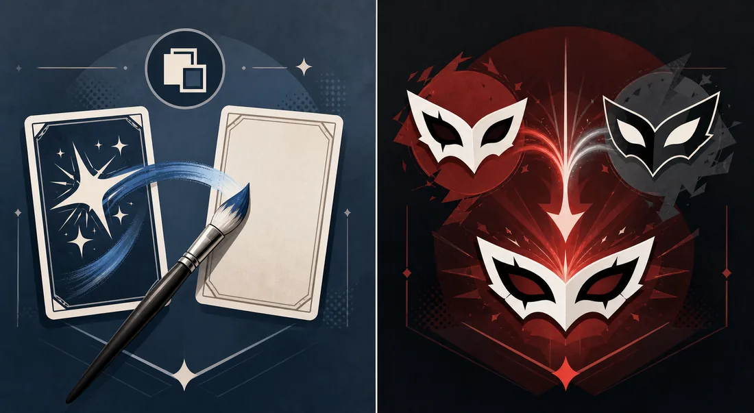 Editorial comparison of copying a skill card versus inheriting a skill through fusion
